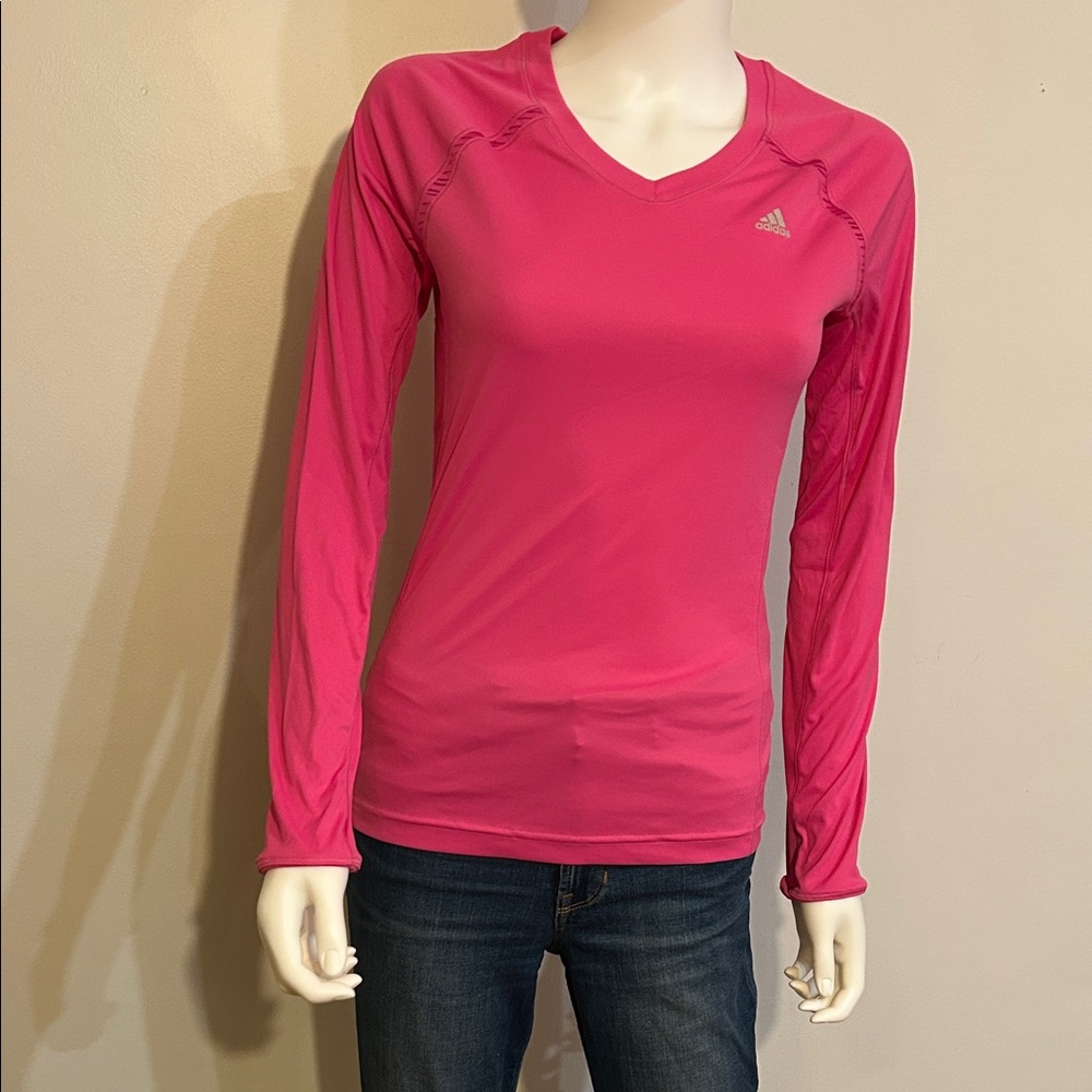 Adidas Women's Vivid Pink Long Sleeve Tee